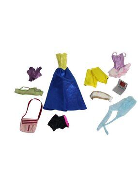 Vintage Various Barbie Doll Dress Tops Bottoms Purse Laptop Ballerina